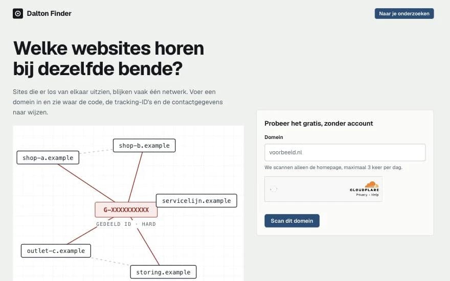 Website van Dalton Finder